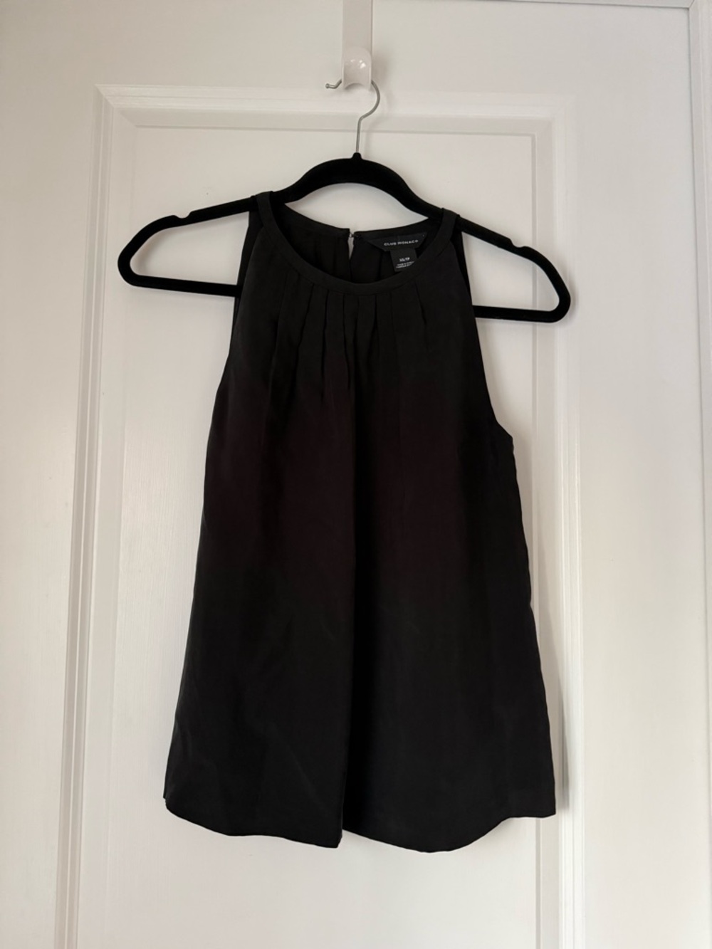 Club Monaco Black Pleated Halter Top